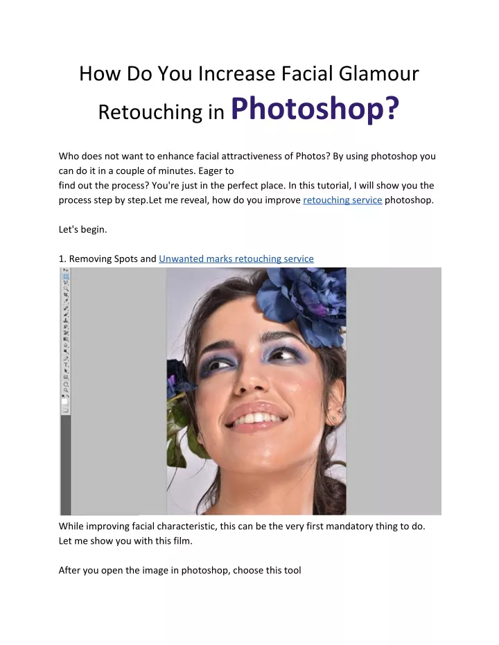 how do you increase facial glamour retouching