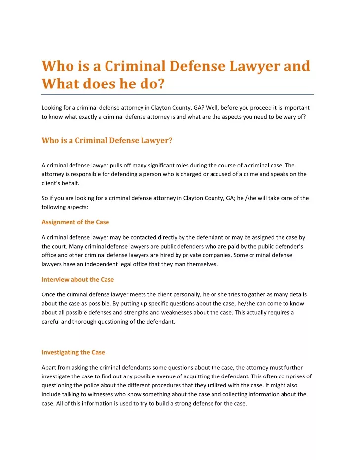 who is a criminal defense lawyer and what does
