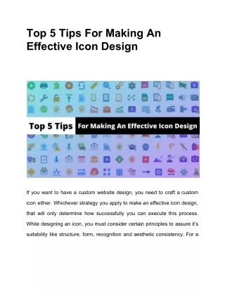 Top 5 Tips For Making An Effective Icon Design