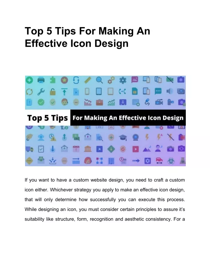 top 5 tips for making an effective icon design