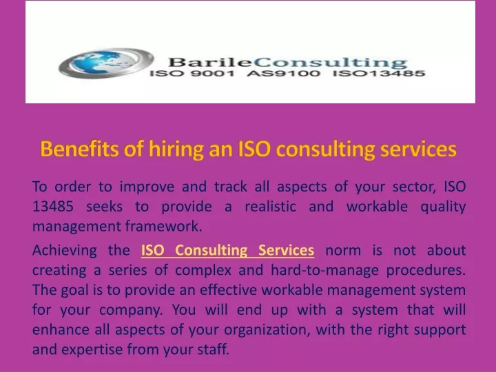 benefits of hiring an iso consulting services