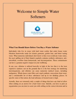San Antonio Water Softener,Simple Water Softeners -  simplewatersofteners.com