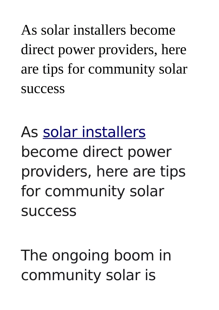 as solar installers become direct power providers