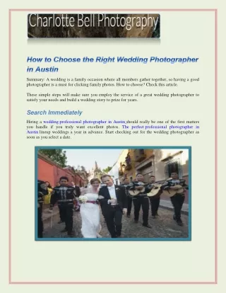 How to Choose the Right Wedding Photographer in Austin