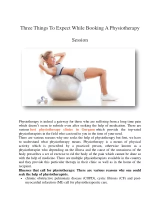 Three Things To Expect While Booking A Physiotherapy Session