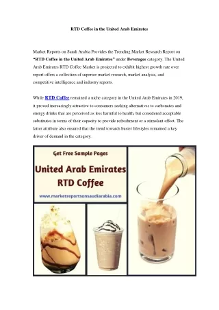 United Arab Emirates RTD Coffee Market: Industry Trends, Opportunity and Forecast Till 2023