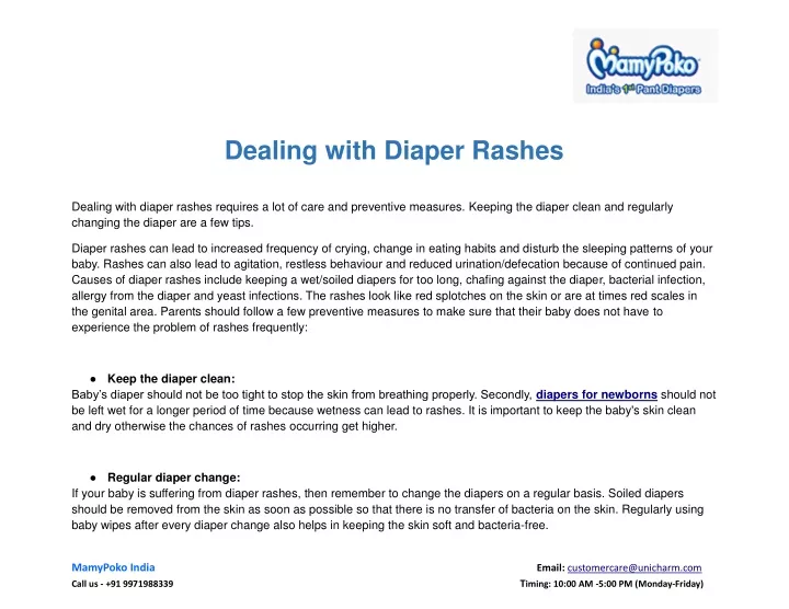 dealing with diaper rashes