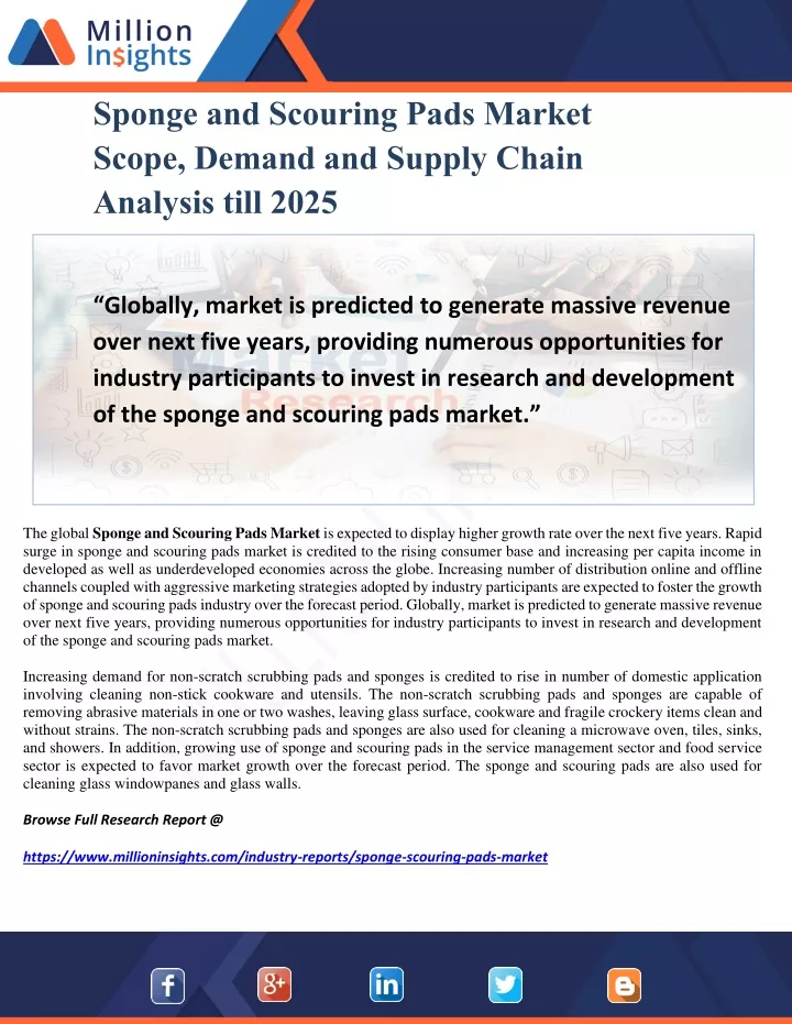 sponge and scouring pads market scope demand