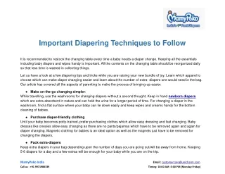 Important Diapering Techniques to Follow