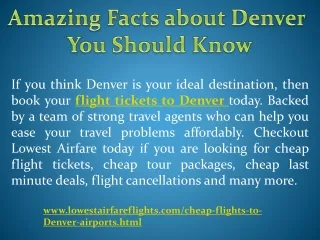 Amazing Facts about Denver You Should Know