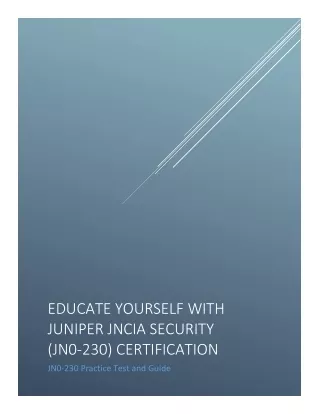 Educate Yourself with Juniper JNCIA Security (JN0-230) Certification