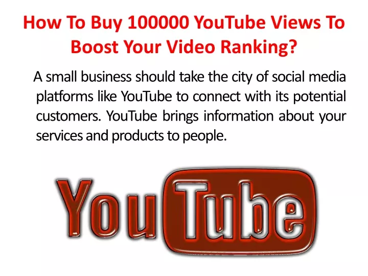 how to buy 100000 youtube views to boost your video ranking
