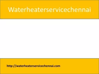 Water Heater Service Centre In Chennai