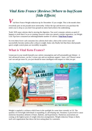 Vital Keto France |Reviews |Where to buy|Scam |Side Effects|