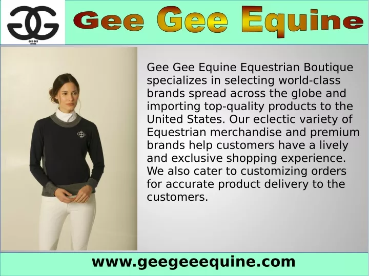 gee gee equine equestrian boutique specializes
