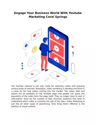 Engage Your Business World With Youtube Marketing Coral Springs