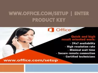 www office com setup enter product key