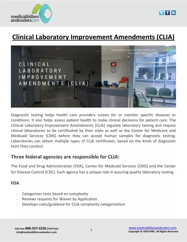clinical laboratory improvement amendments clia