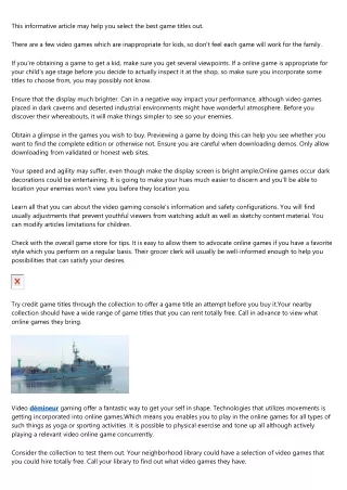 this informative article may help you select