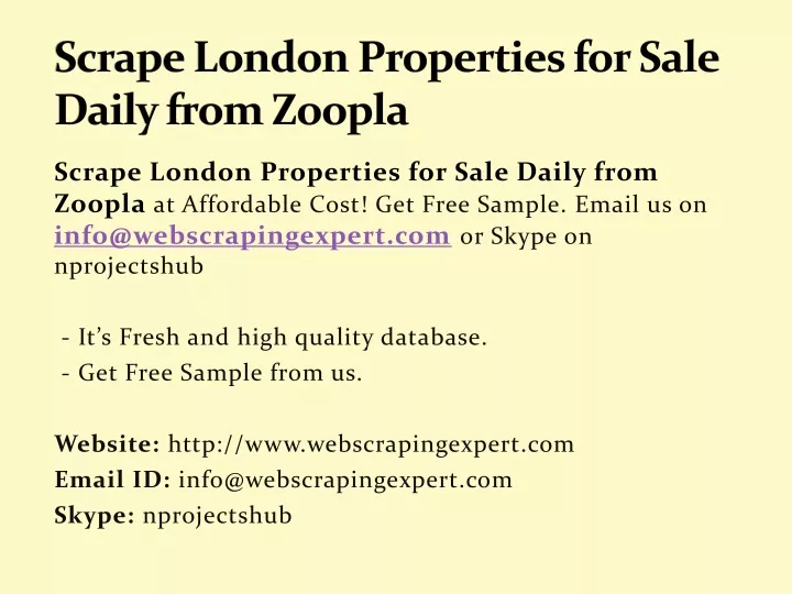 scrape london properties for sale daily from zoopla