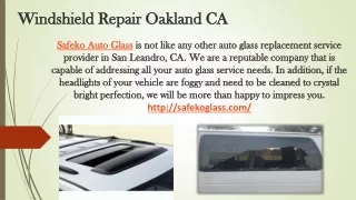 Windshield Repair Oakland CA