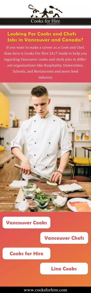 Looking For Cooks and Chefs Jobs in Vancouver and Canada?