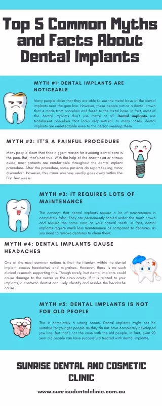 Top 5 Common Myths and Facts About Dental Implants - Sunrise Dental and Cosmetic Clinic