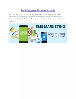 SMS Gateway Provider In India
