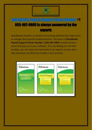 1 855-907-0605  QuickBooks Payroll Support Phone Number