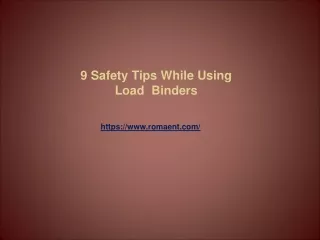 9 Safety Tips While Using Load  Binders