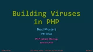 Building Viruses in PHP