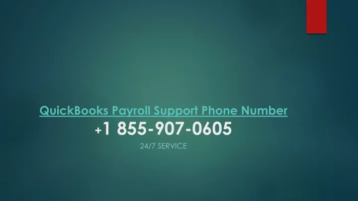 quickbooks payroll support phone number 1 855 907 0605