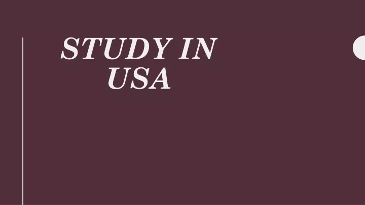 study in usa