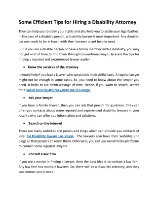 Some Efficient Tips for Hiring a Disability Attorney