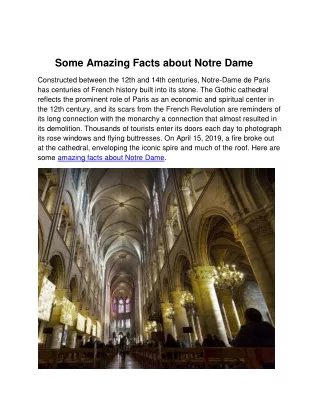 Some Amazing Facts about Notre Dame