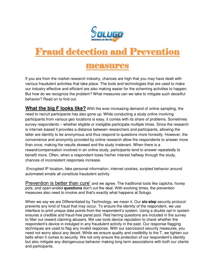 fraud detection and prevention fraud detection