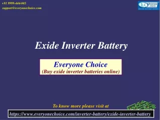 Try The Best Exide Inverter Battery