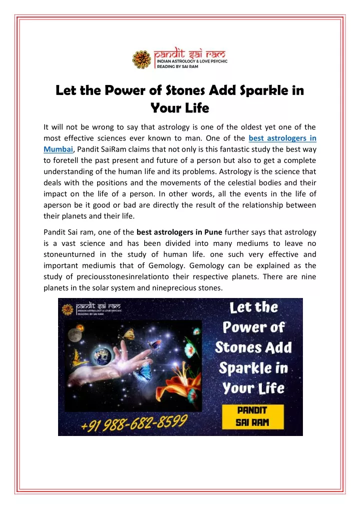 let the power of stones add sparkle in your life