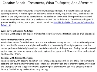 Cocaine Rehab - Treatment, What To Expect, And Aftercare