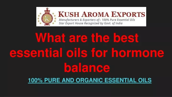 what are the best essential oils for hormone balance