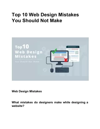 Top 10 Web Design Mistakes You Should Not Make