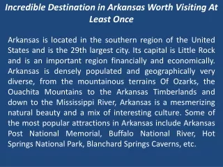 Incredible Destination in Arkansas Worth Visiting At Least Once