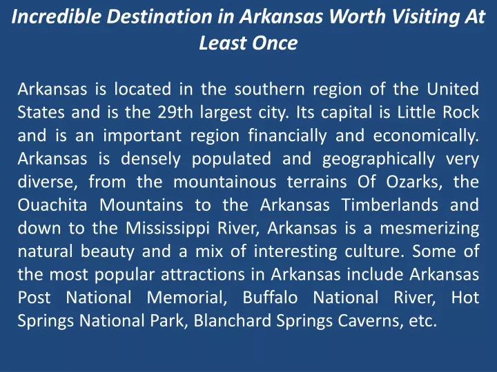 incredible destination in arkansas worth visiting at least once