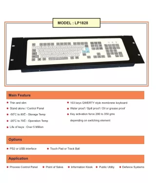 Industrial Computer Keyboard - Membrane