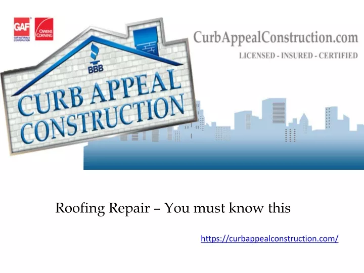 roofing repair you must know this
