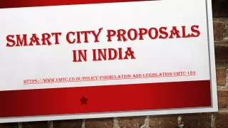 Smart City Proposals in India