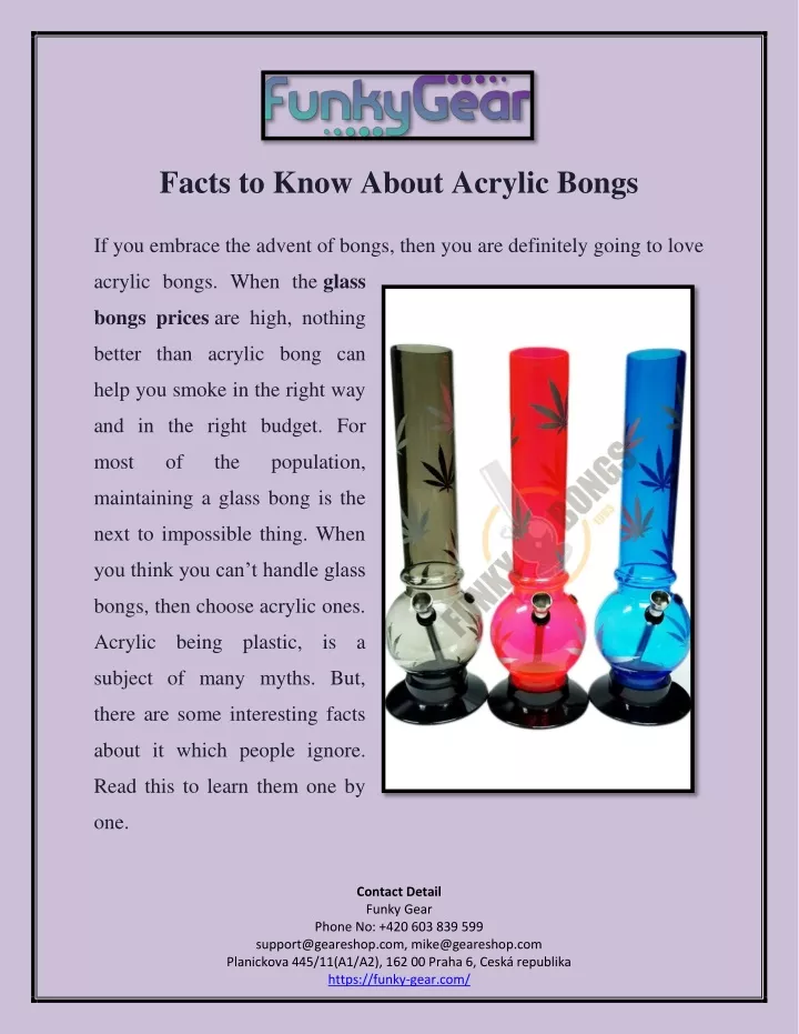 facts to know about acrylic bongs