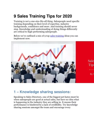 9 Sales Training Tips for 2020