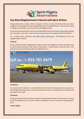 Top Most Neighborhood of Detroit with Spirit Airlines