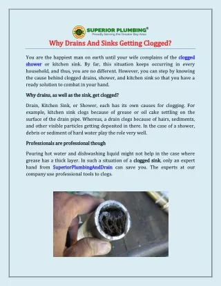 why drains and sinks getting clogged why drains